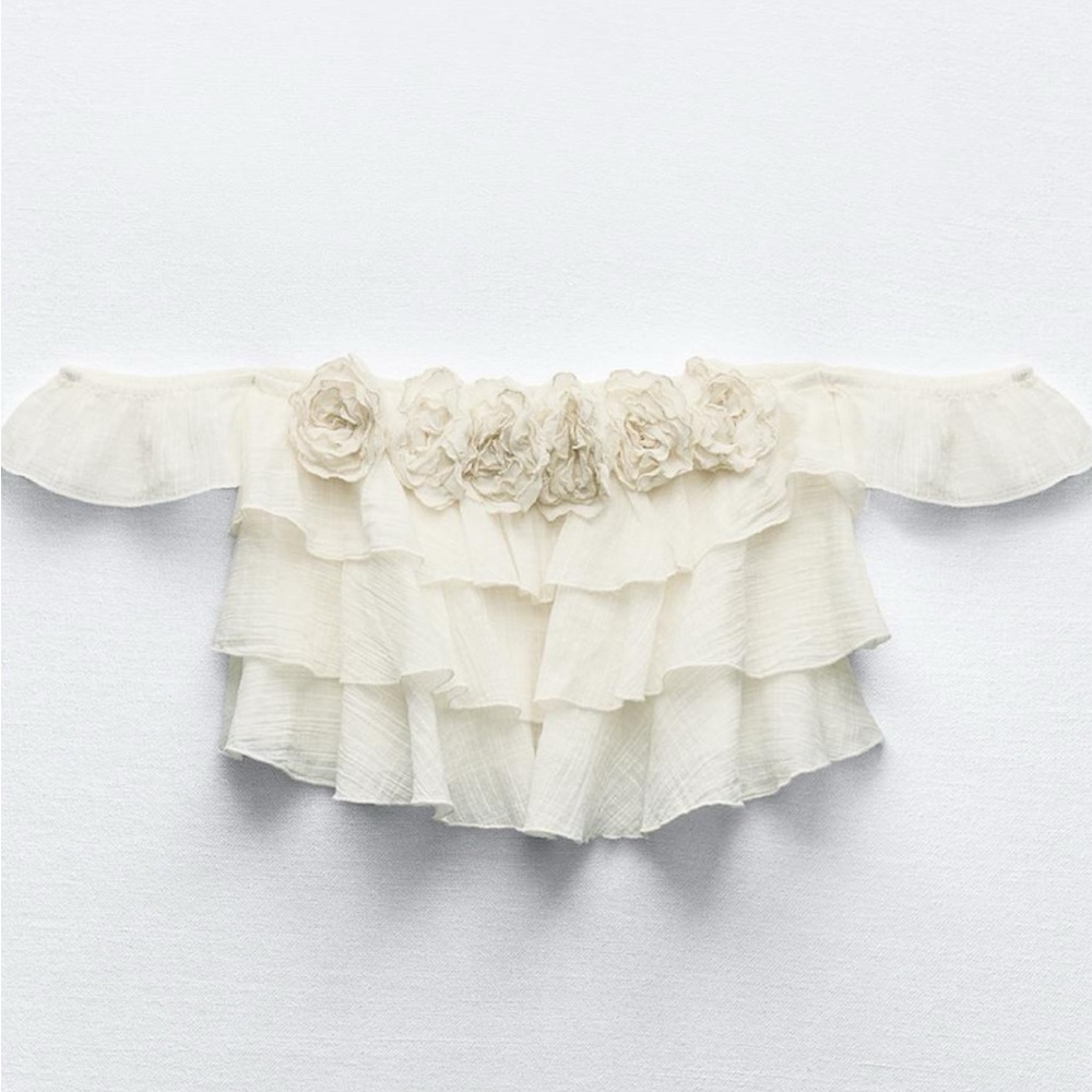Zara flower gauze top